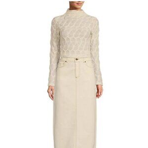 Antonio Melani Evangeline Puckered Jacquard Long Sleeve Turtleneck Top